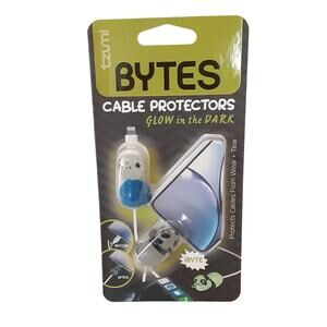 Tzumi Bytes Cable Protectors Glow In the Dark Panda & Sea Turtle 2pk Protection